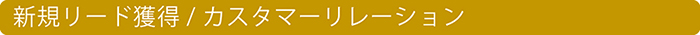 新規リード獲得/カスタマーリレーション